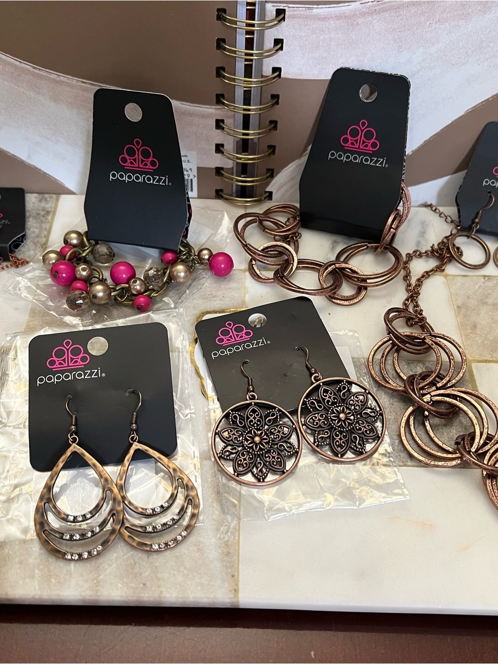 6-Piece Copper-Tone Jewelry Bundle | Necklace, Bracelets & Earrings